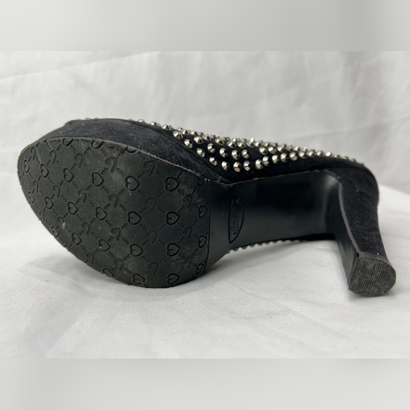 Candies CASUNNYSTUDS Open Toe Studded Heels Black US8 - Picture 2 of 6